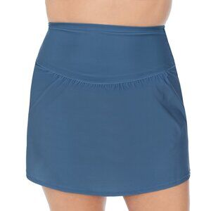 Raisins Curve Women's Blue Plus Size Trendy Bravo Tummy Control Swim Skirt 22W